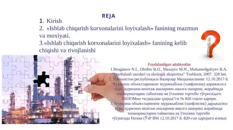 NEFT-GAZ SANOATI KORXONALARINI LOYIXALASH 2