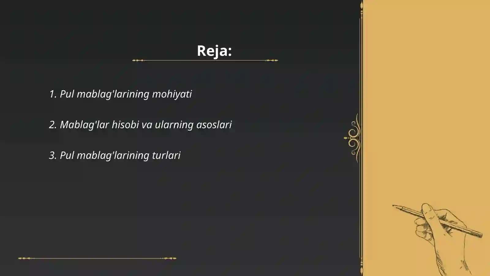 Pul mablag'lari va ularning hisobining vazifalari 2