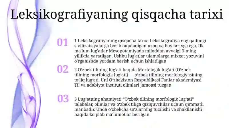 Oʻzbek Tilining Morfologik LugʻAtini Shakllantirish 2