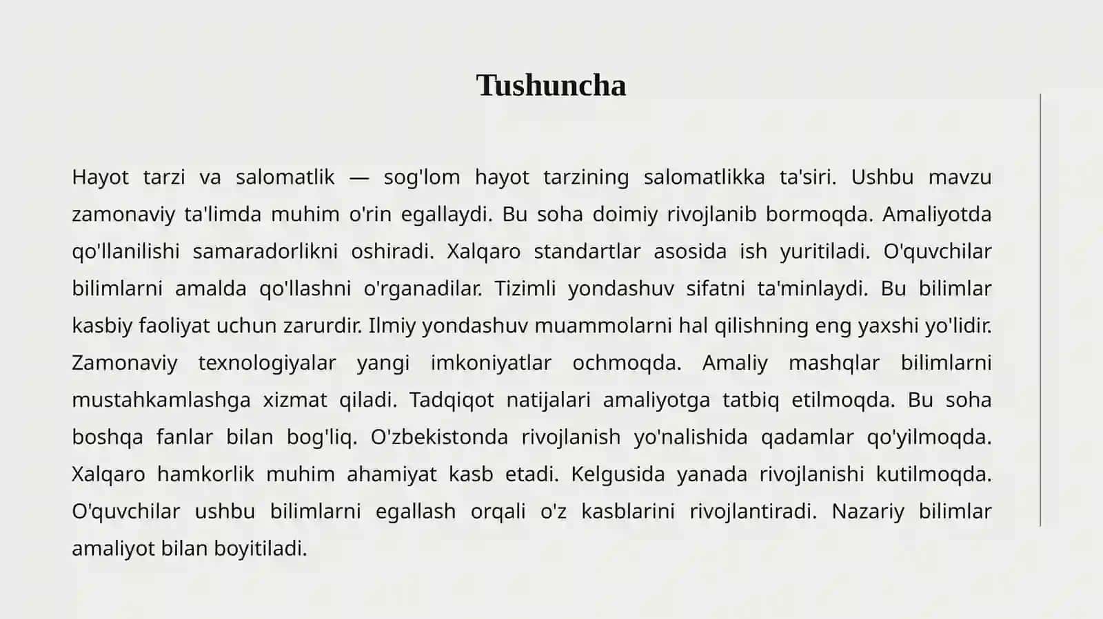 Hayot Tarzi va Salomatlik 2