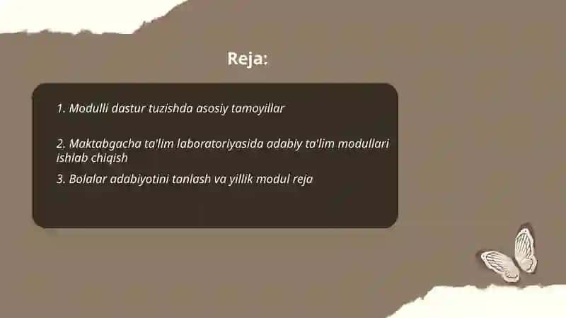 Modulli maktabgacha ta'lim labaratoriyasi va adabiy ta'lim 2