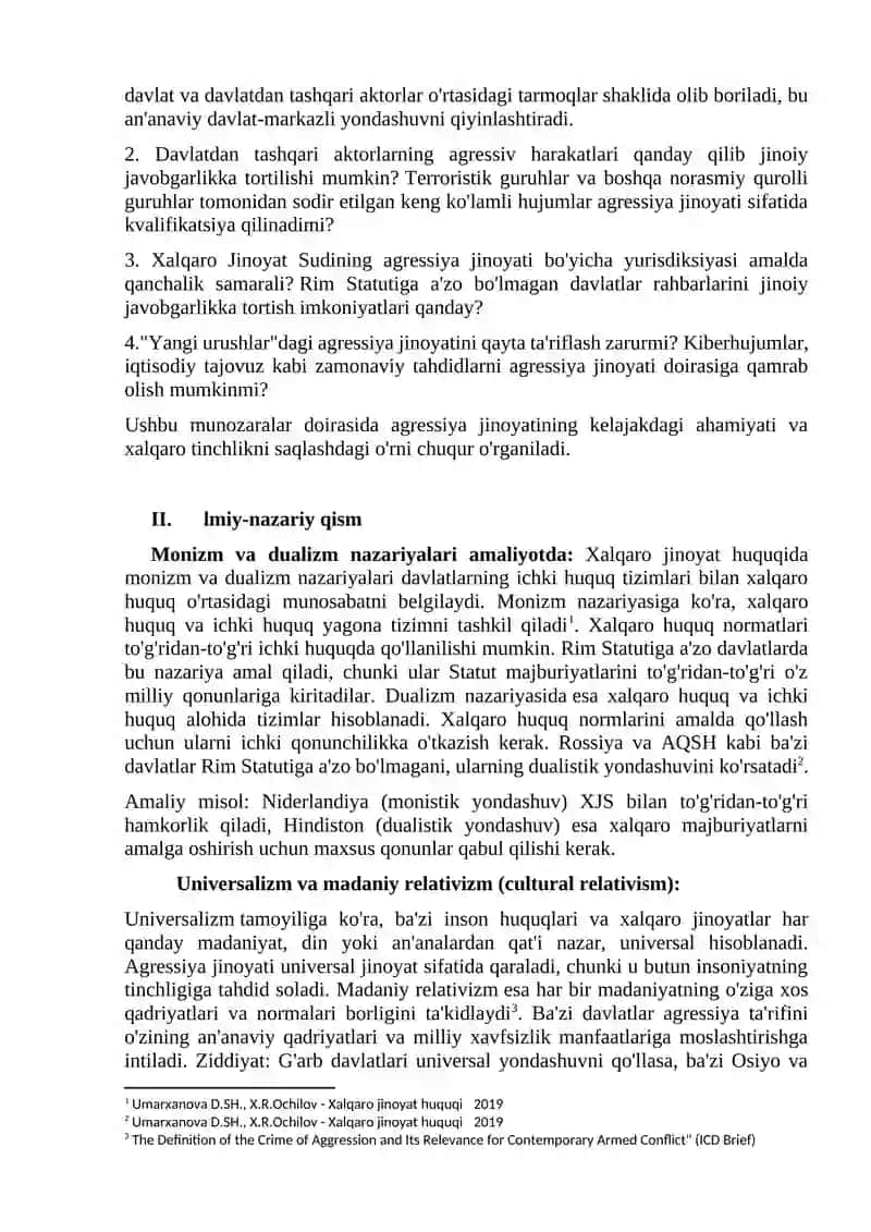 Xalqaro jinoyatlar, Agressiya 2