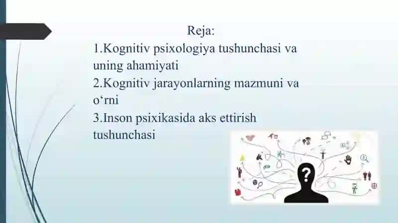 KOGNITIV JARAYONLARNI SHAKILLANISHI. INSONDA AKS ETTIRISH DARAJALARI 2