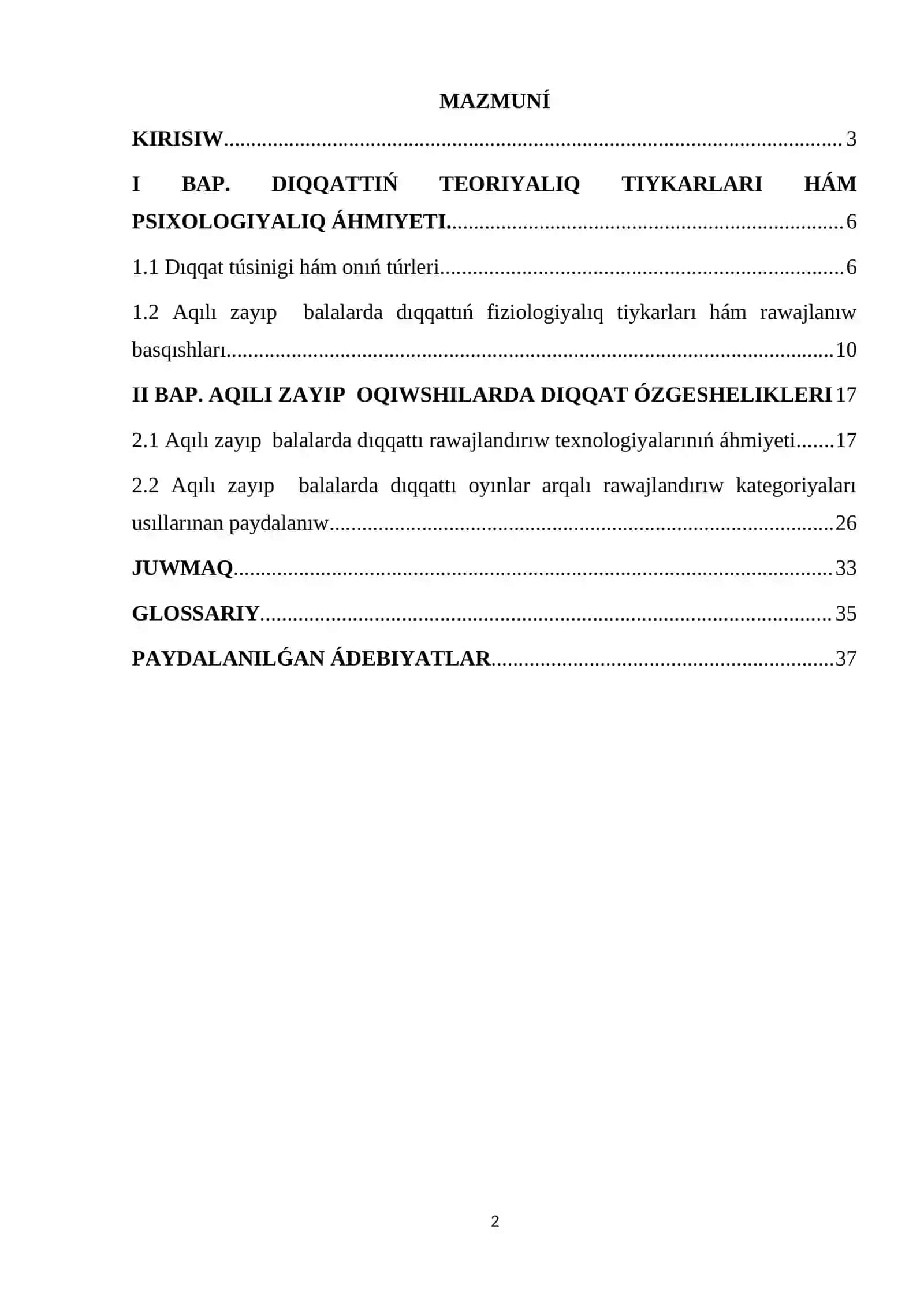 Aqli zayıp oqıwshılardıń dıqqat ózgeshelikleri 2