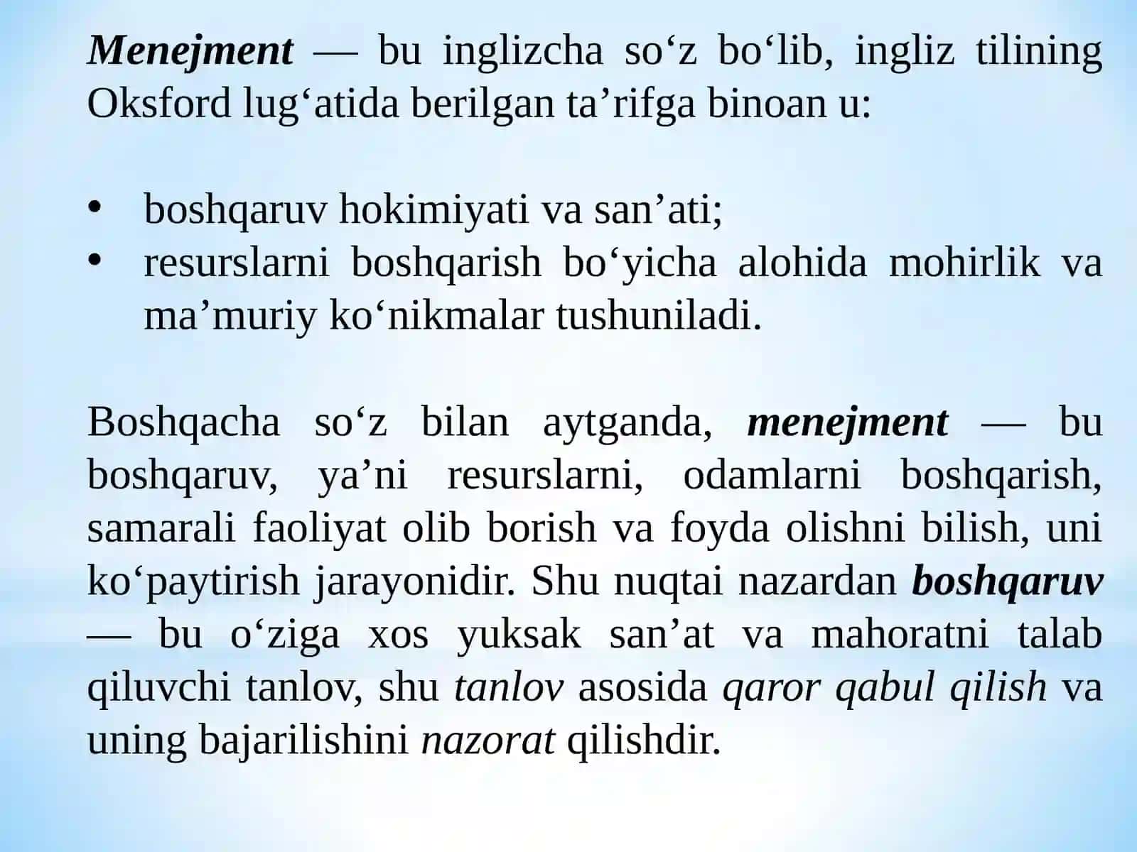 Menejmentning Turli Horijiy Mamlakatlari Tabaqalanishi 2