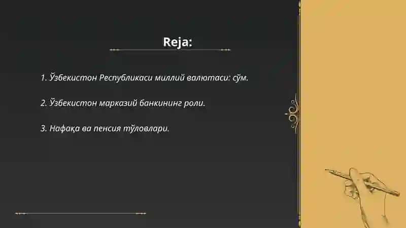 Òzbekiston Respublikasi pul tizimi va uning elementlari 2