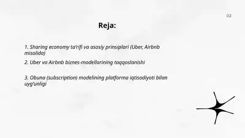Innovatsion biznes modellar: sharing economy (Uber, Airbnb) subscription model va platforma iqtisodi 2