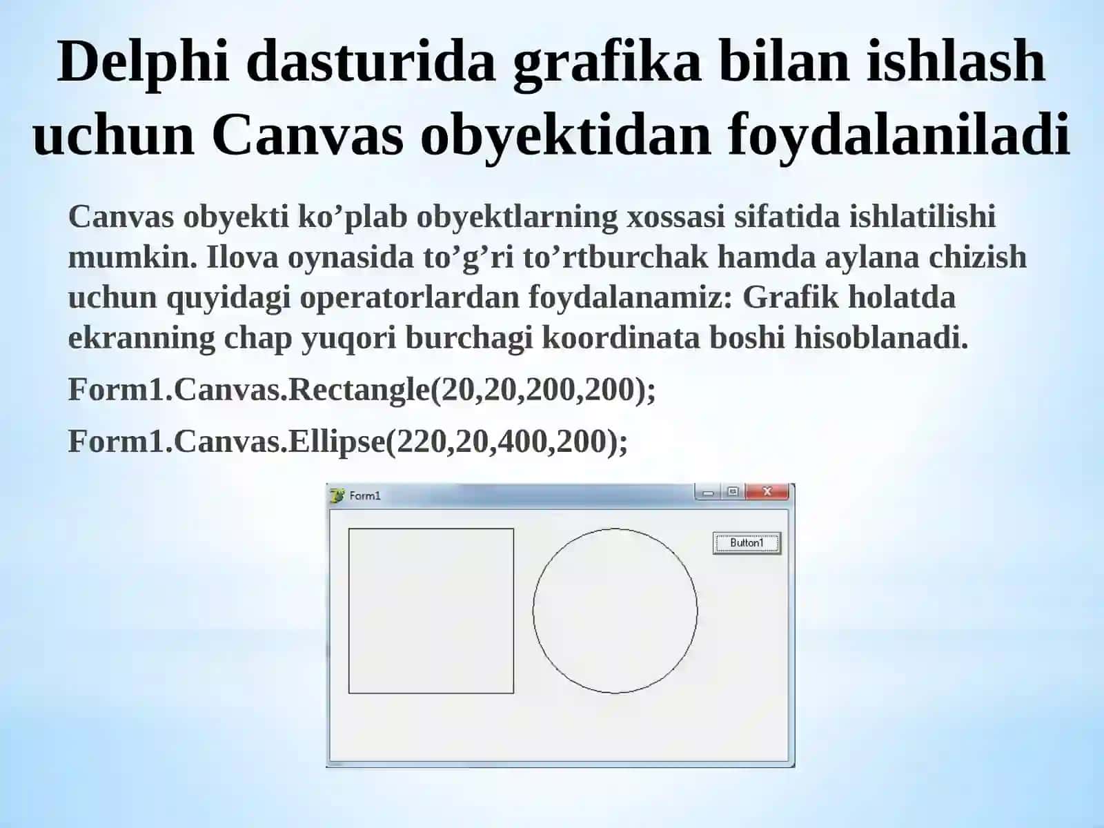 Delphi dagrafikabilanishlash 2