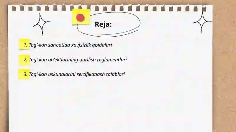 Togʻ-kon sohasida qoʻllaniladigan asosiy reglamentlar tahlili 2
