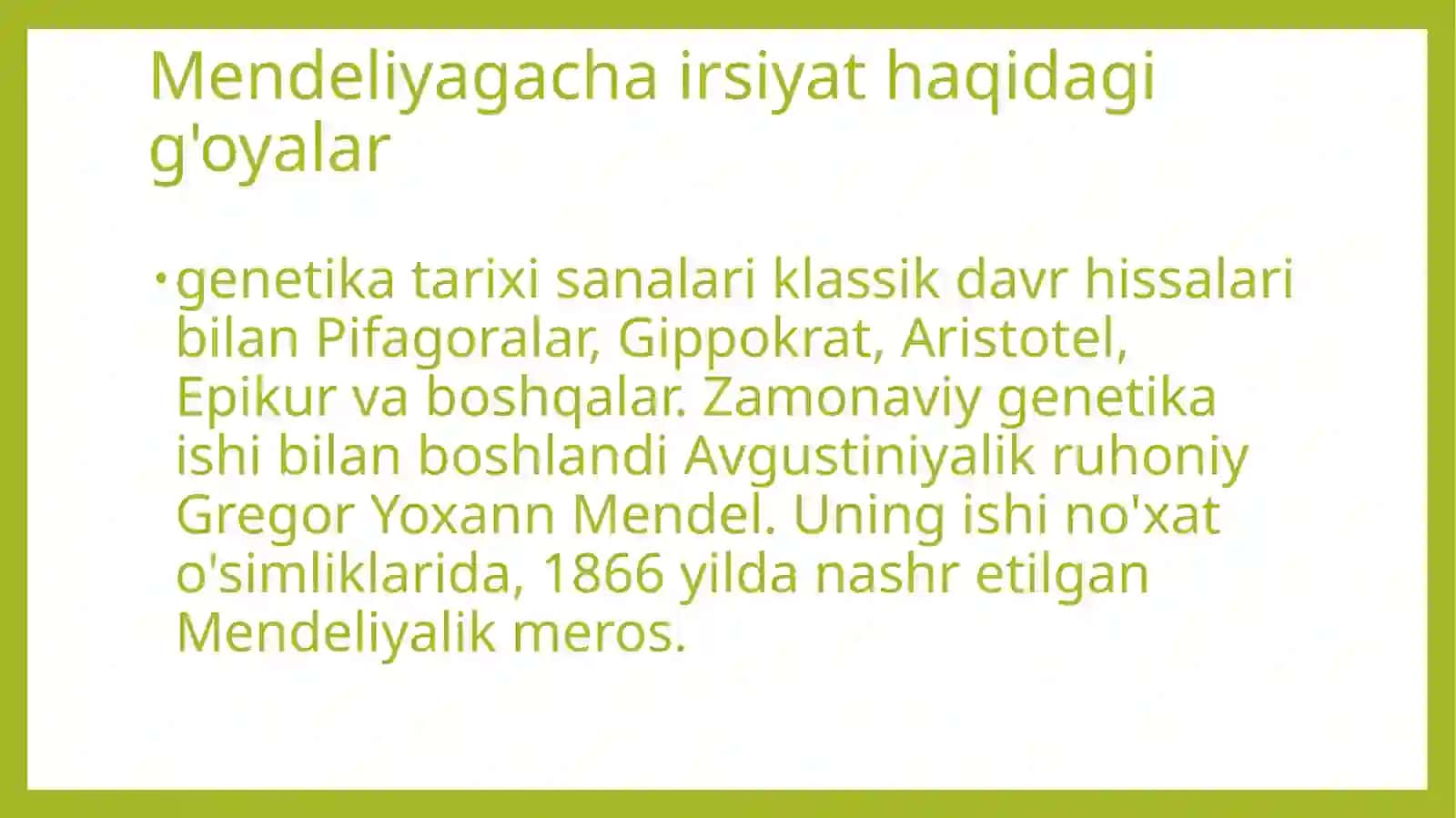 Gigenaning rivojlanish tarixi 2