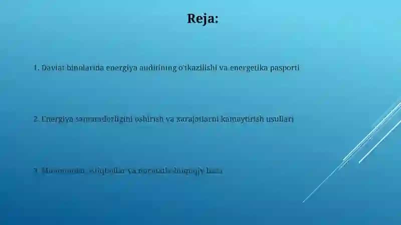 Jamoat binolarida energoaudit Binoning energetik pasportizatsiyalash 2