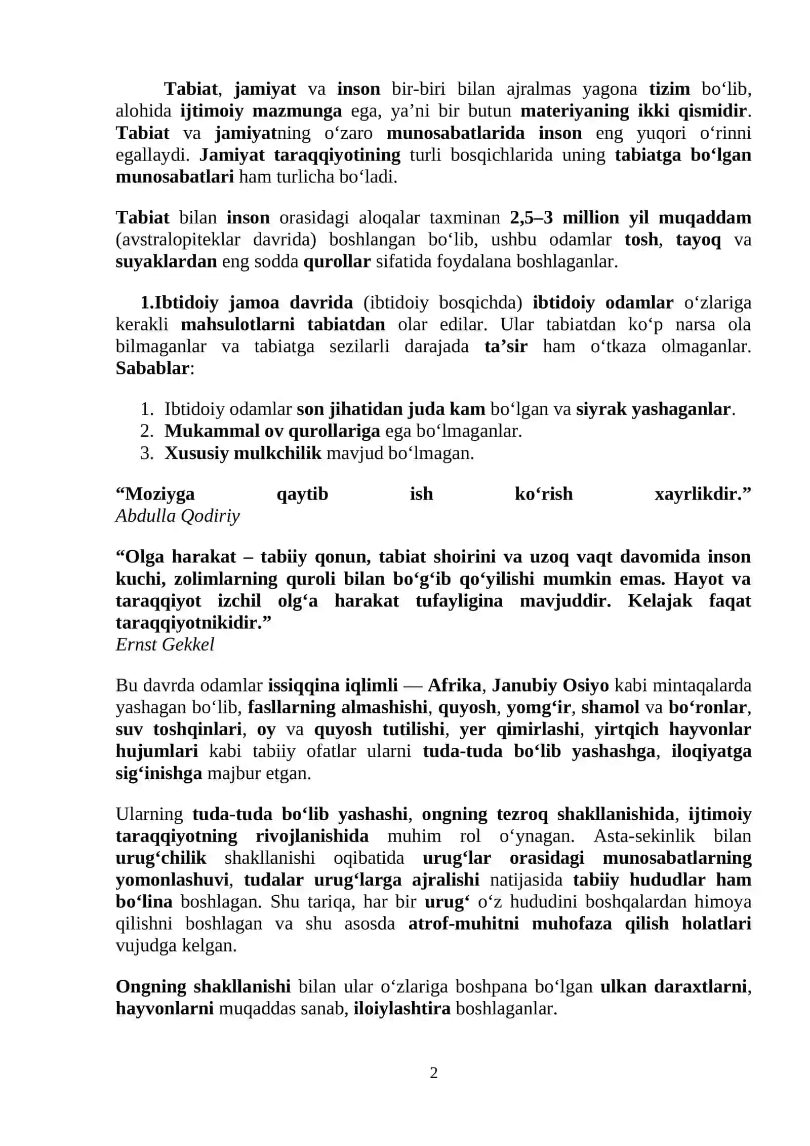 Tabiat va jamiyat o‘rtasidagi o‘zaro munosabatlar 2