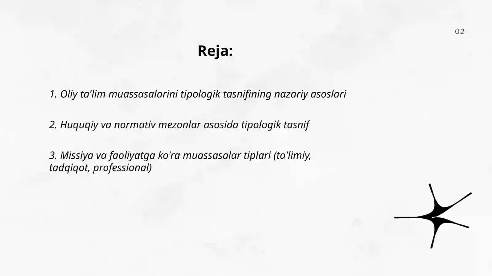 Oliy ta'lim tizimining tipologik tasnifiy mezonlari va ta'lim muassasalari nufuzi 2