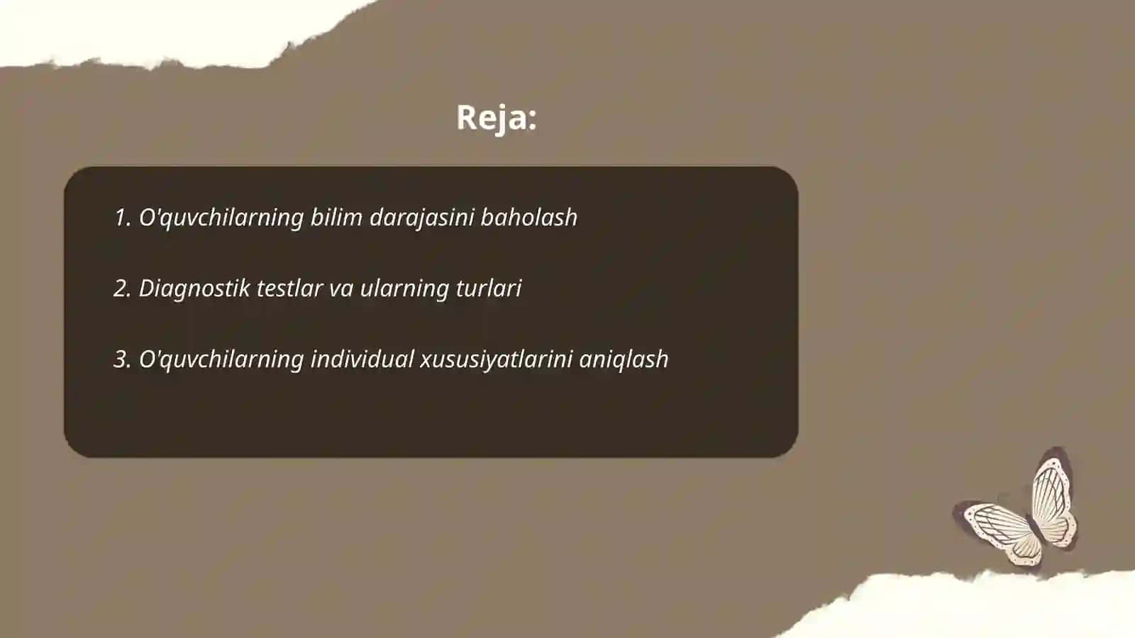 O'quvchilarni o'rganish diagnostikasi 2