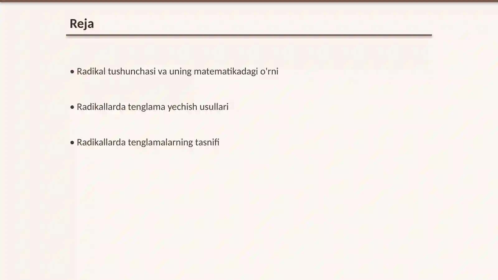 Tenglamalarni radikallarda yechilishi tushunchasi 2