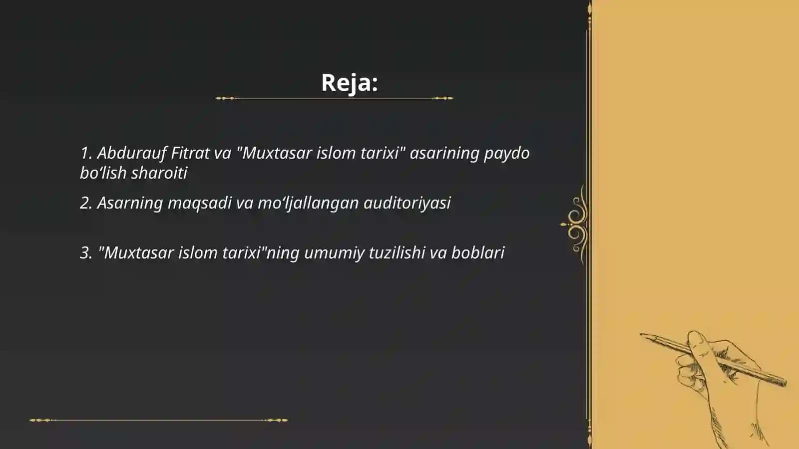 Abdurauf Fitratning “Muxtasar islom tarixi” 2