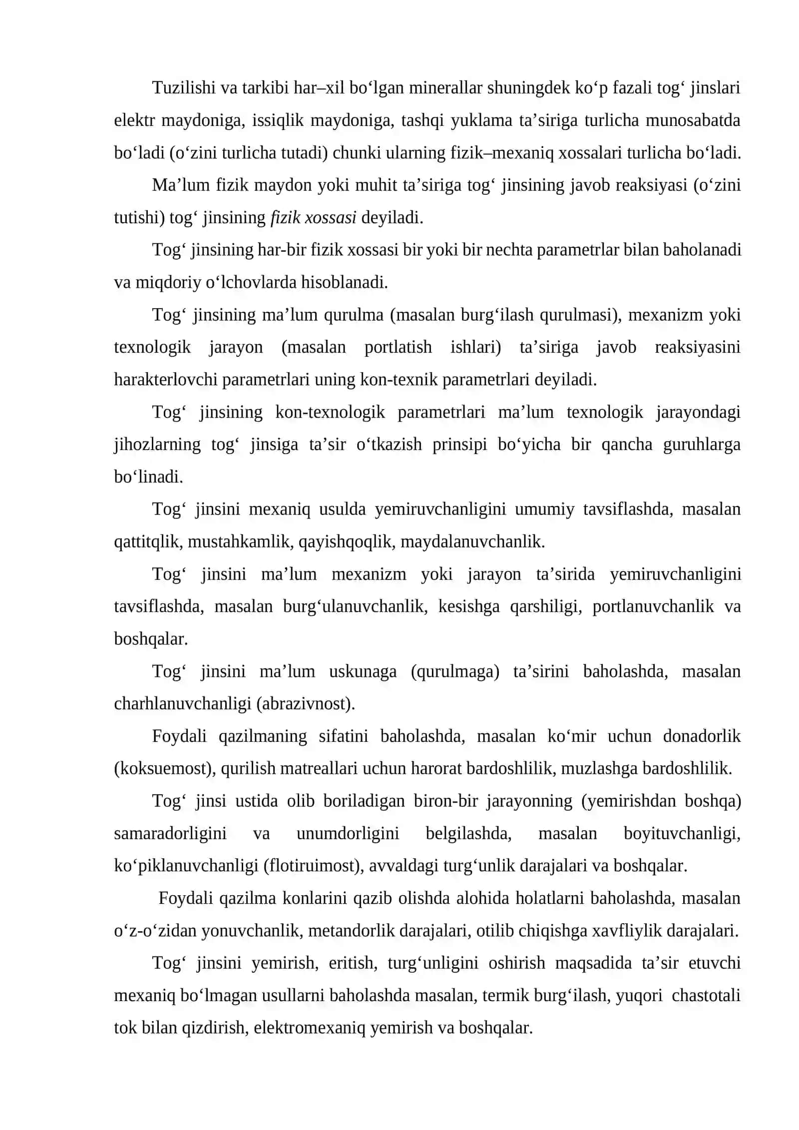 TOG‘ JINSLARINING ASOSIY FIZIKA-MEXANIK XOSSALARI 2