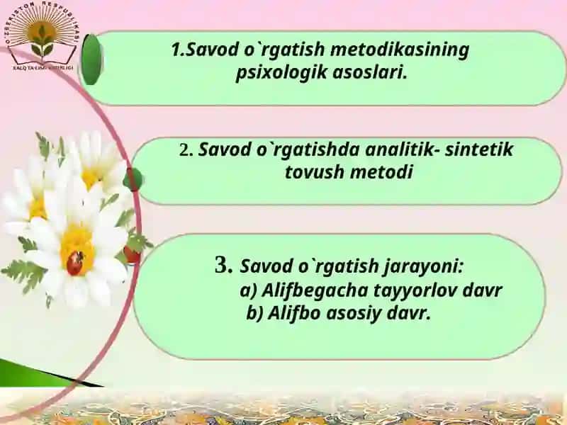Savod o'rgatish davridagi dars turlari, ularning maqsadi, mazmuni va ko'rinishi 2