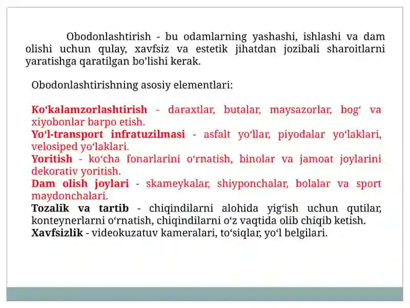 Ko‘p qavatli Turar joy binosiga qarashli bo‘lgan hududni obodonlashtirish 2
