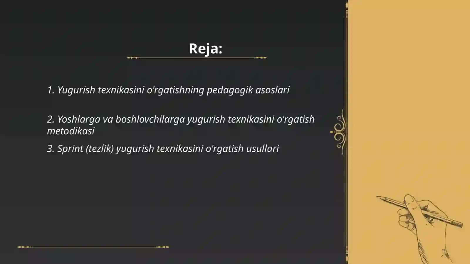 Yugurish turlari texnikasini orgatish metodikasi 2