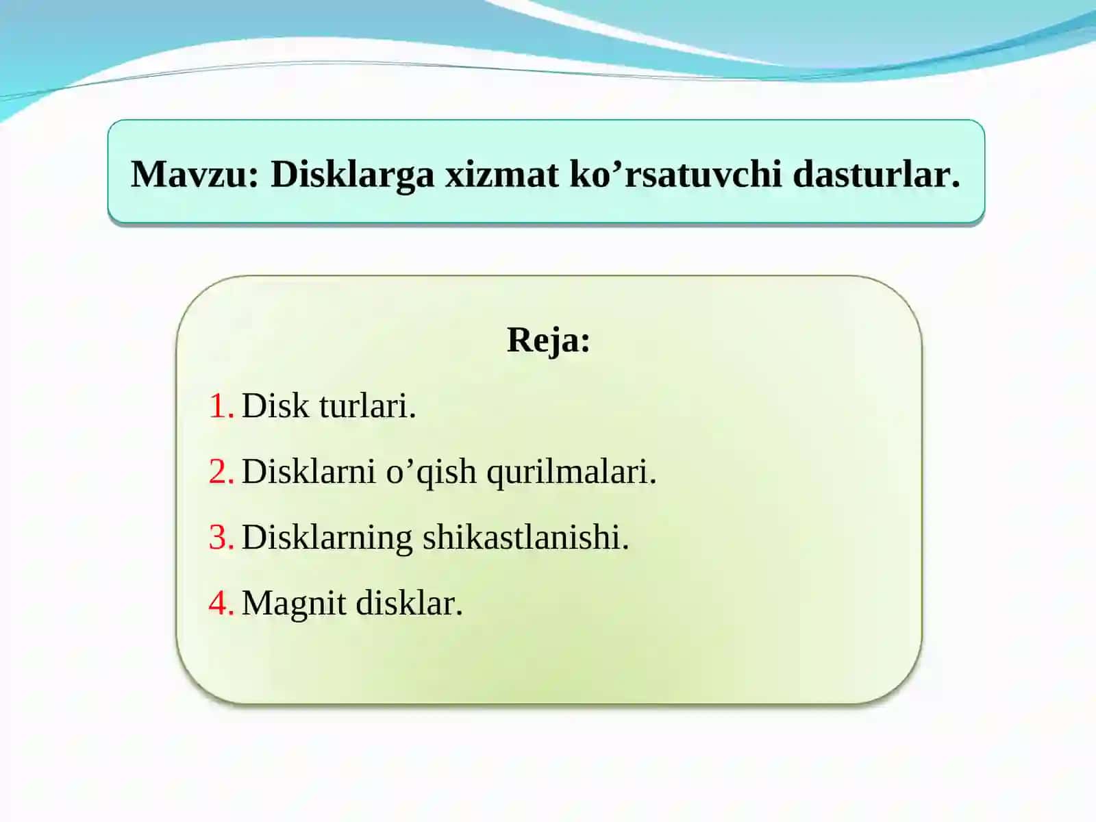 Disklarga xizmat ko’rsatuvchi dasturlar 2