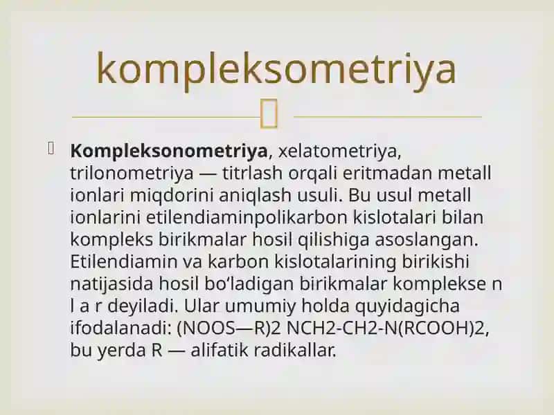 Kompleksometriya usulida ichimlik suvining qattiqligini aniqlash 2
