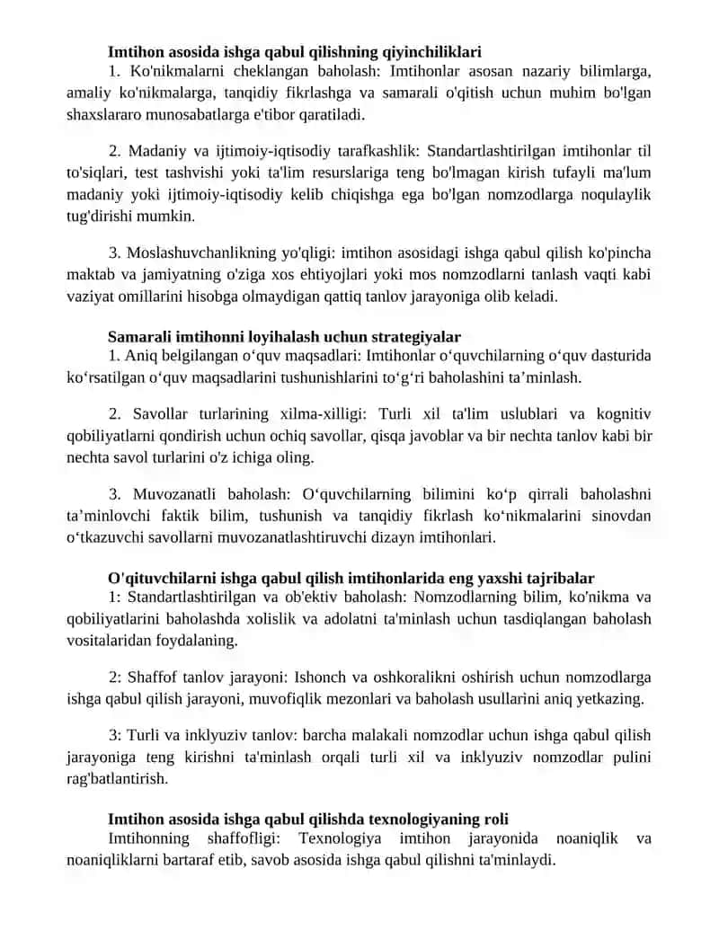 Мактабга Ўқитувчиларни Синов Асосида Ишга Қабул Қилиш 2