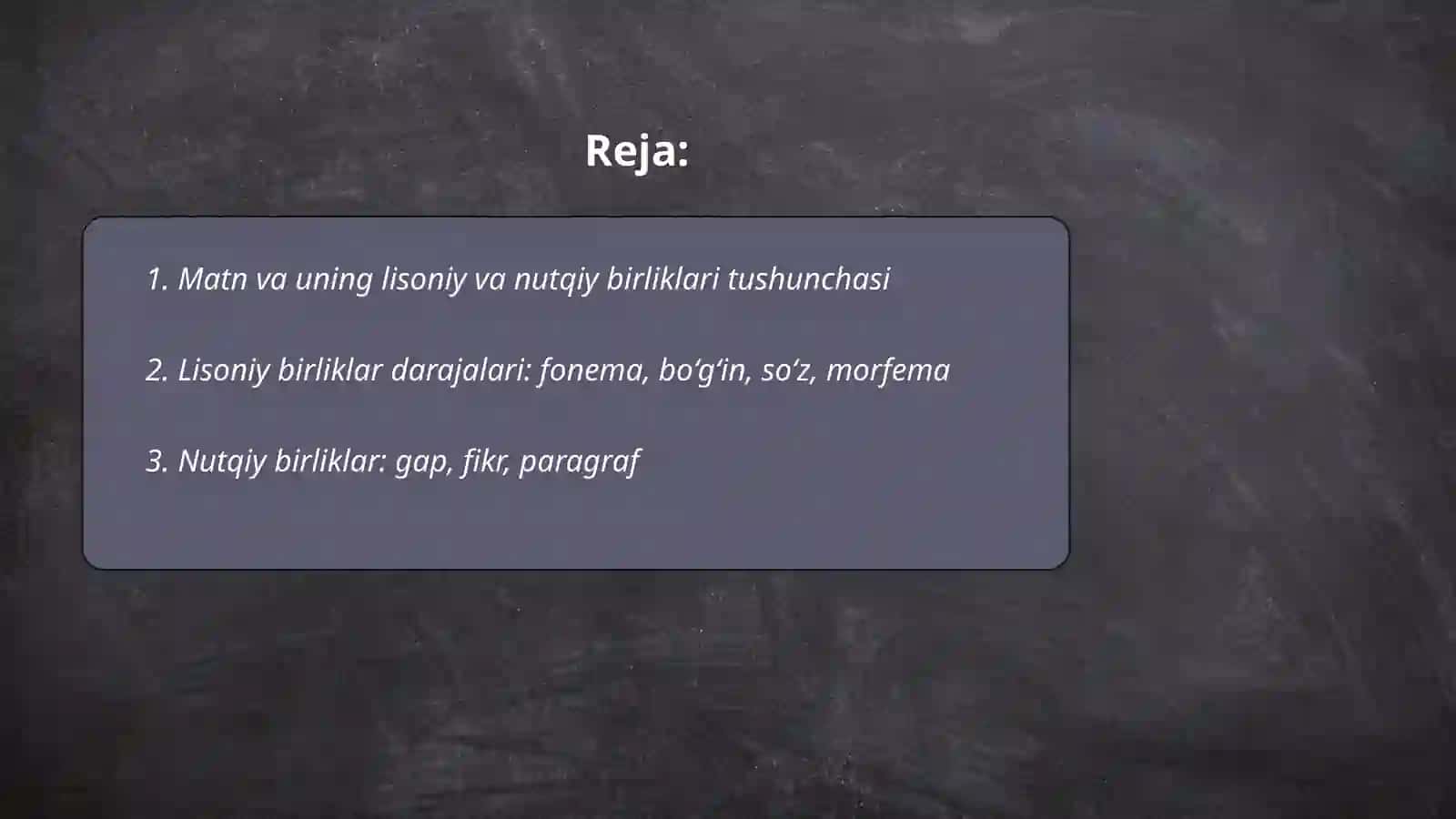 Matnni lisoniy va nutqiy birliklarga ajratish 2
