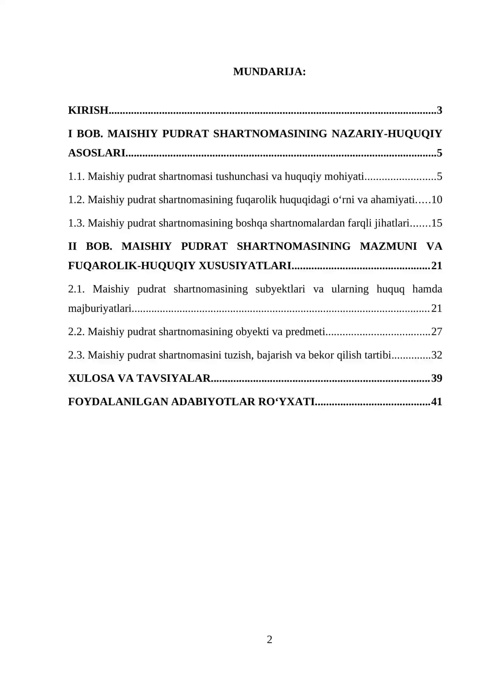Maishiy pudrat shartnomasining fuqorolik xuquqiy xususiyatlari 2