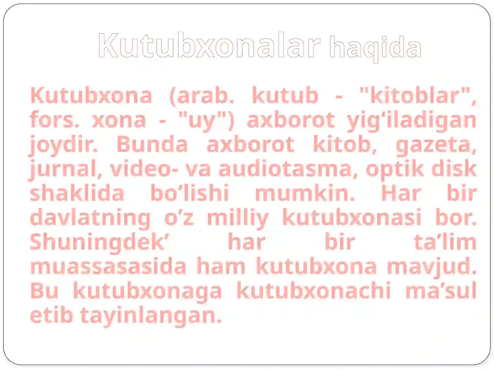 Kutubxona – ma’nolar xazinasi 2