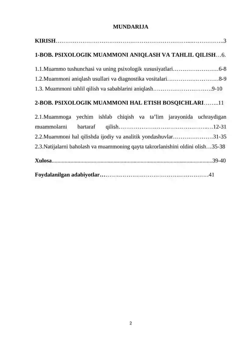Psixologik muammolarni hal etish bosqichlari 2