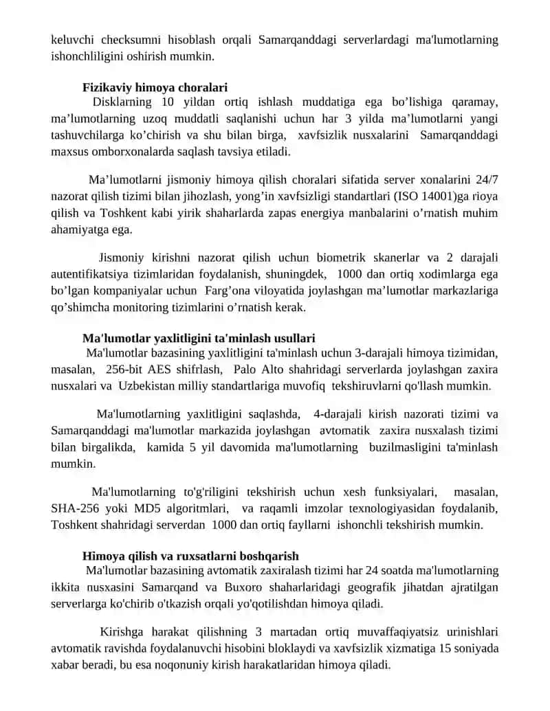 Ma'lumotlarning butunligini saqlash usullari 2