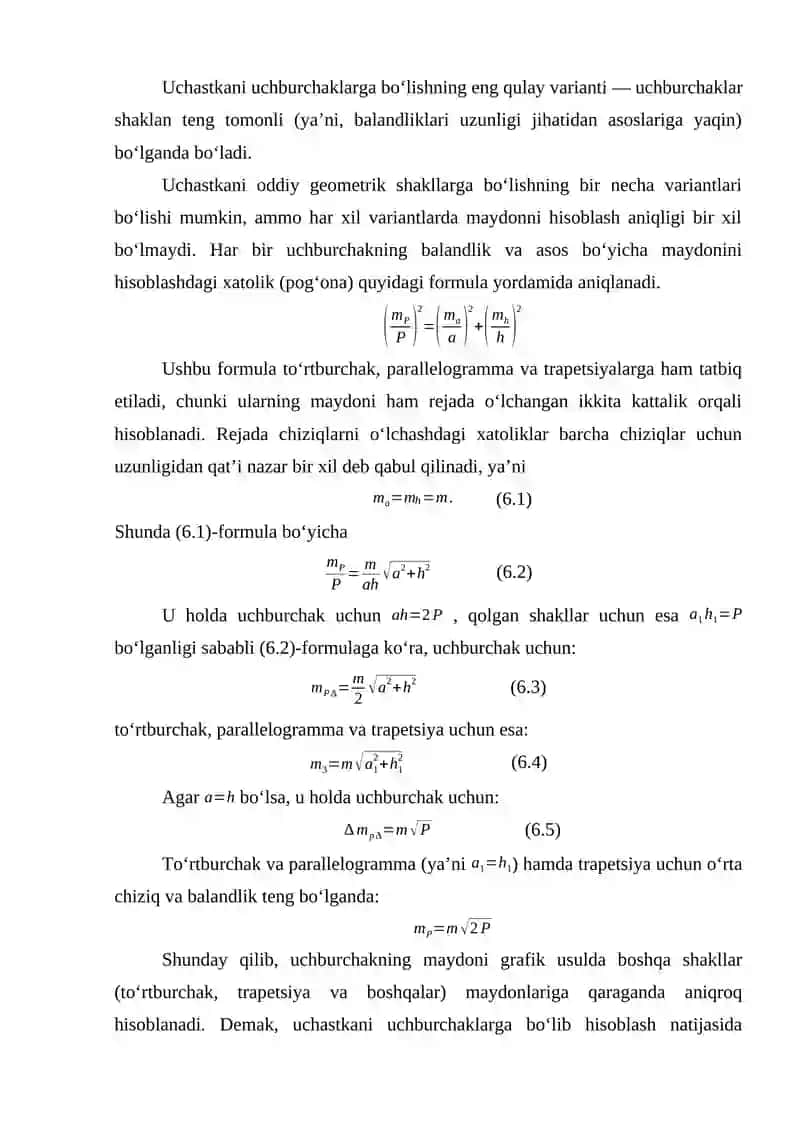 Yer maydonlari yuzasini grafik usulda aniqlash 2