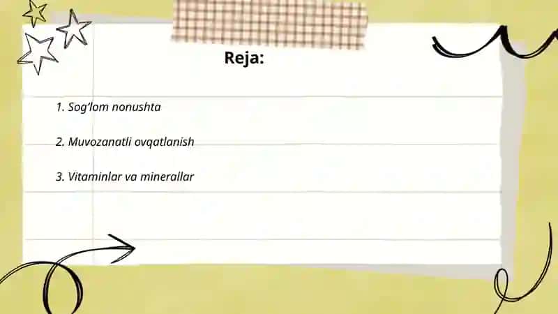 Soğlom turmush tarzi. Tóğri ovqatlanish 2