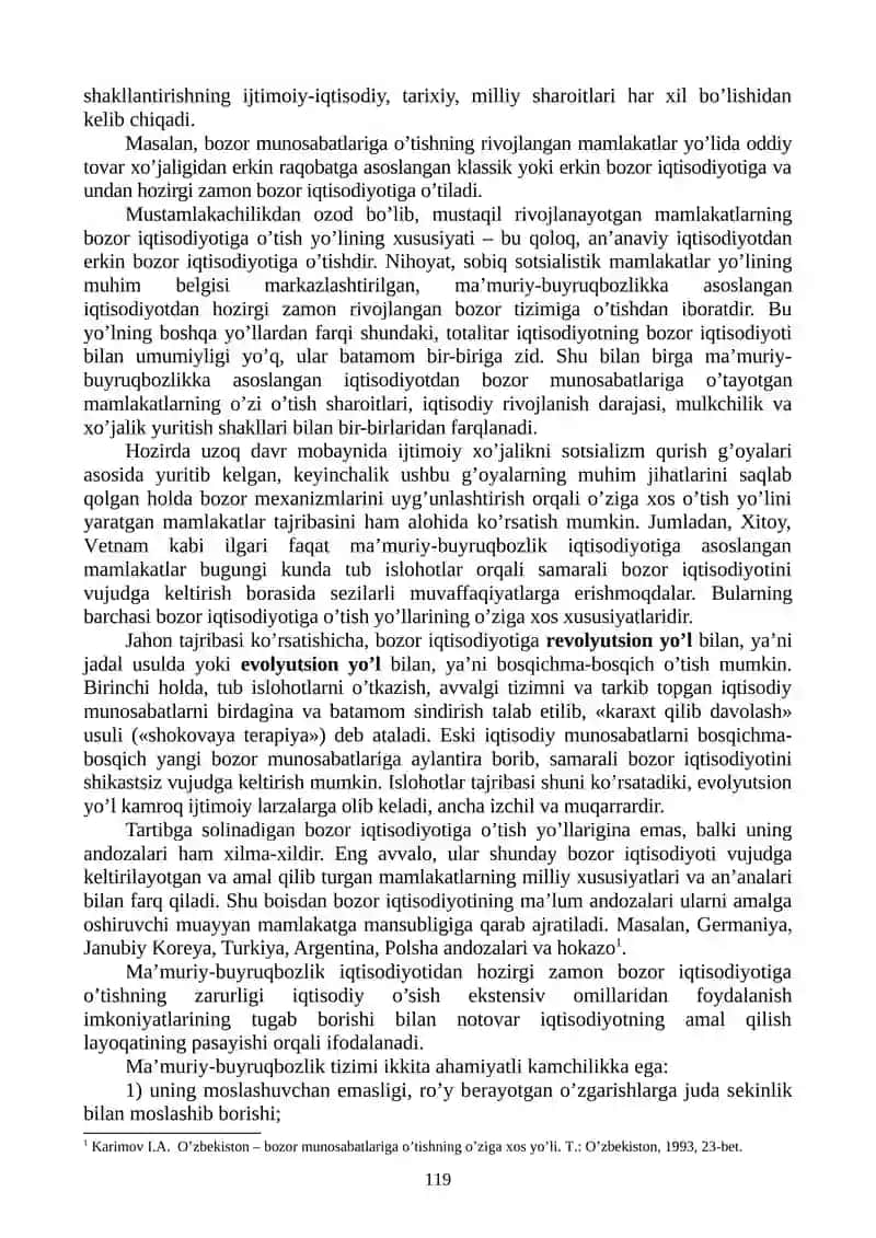 BOB. BOZOR IQTISODIYOTIGA O’TISH DAVRI VA UNING O’ZBЕKISTONDAGI XUSUSIYATLARI 2