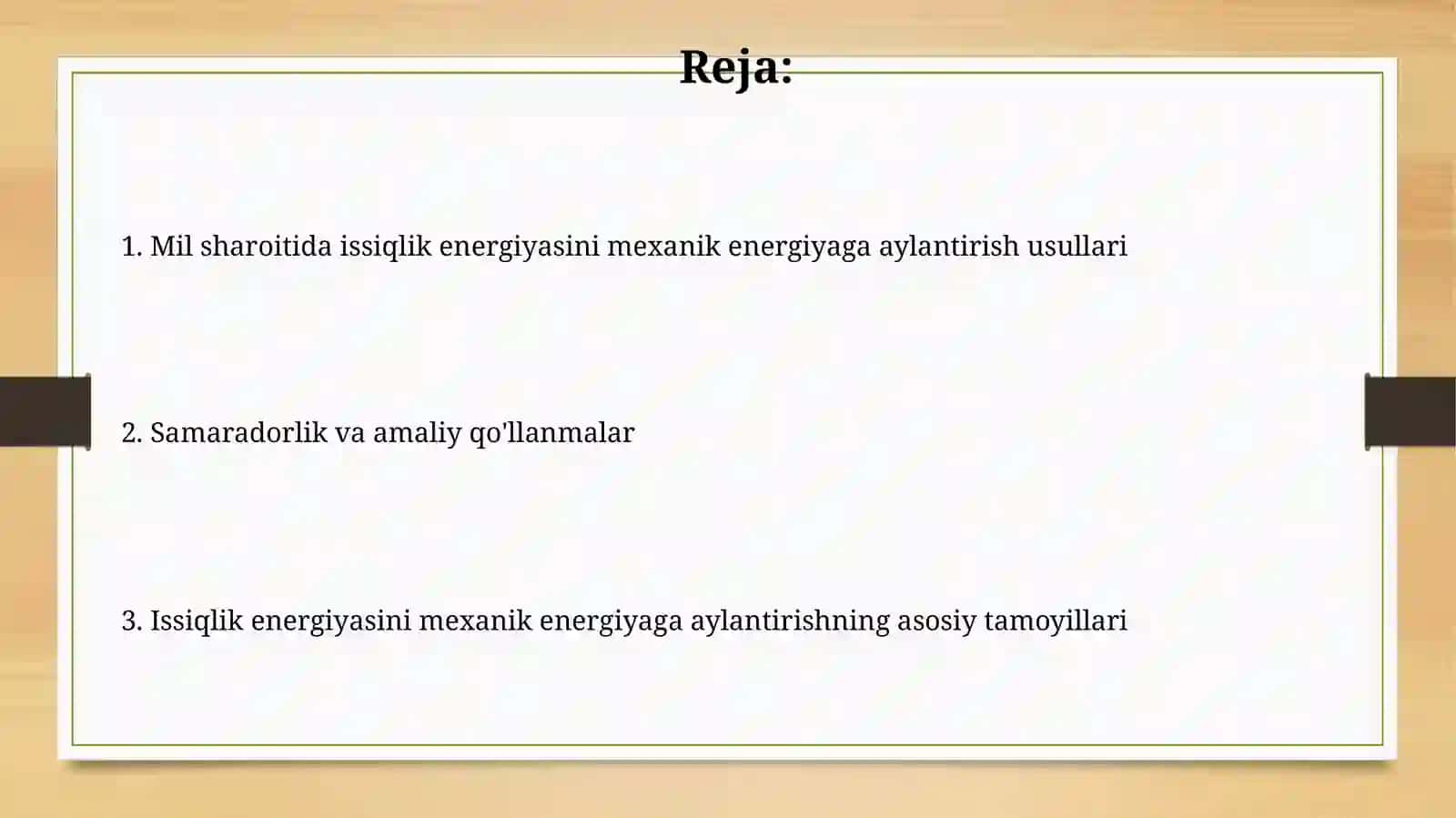 Issiqlik energiyasini mexanik energiyaga aylanishi shaft-sharoitlari 2