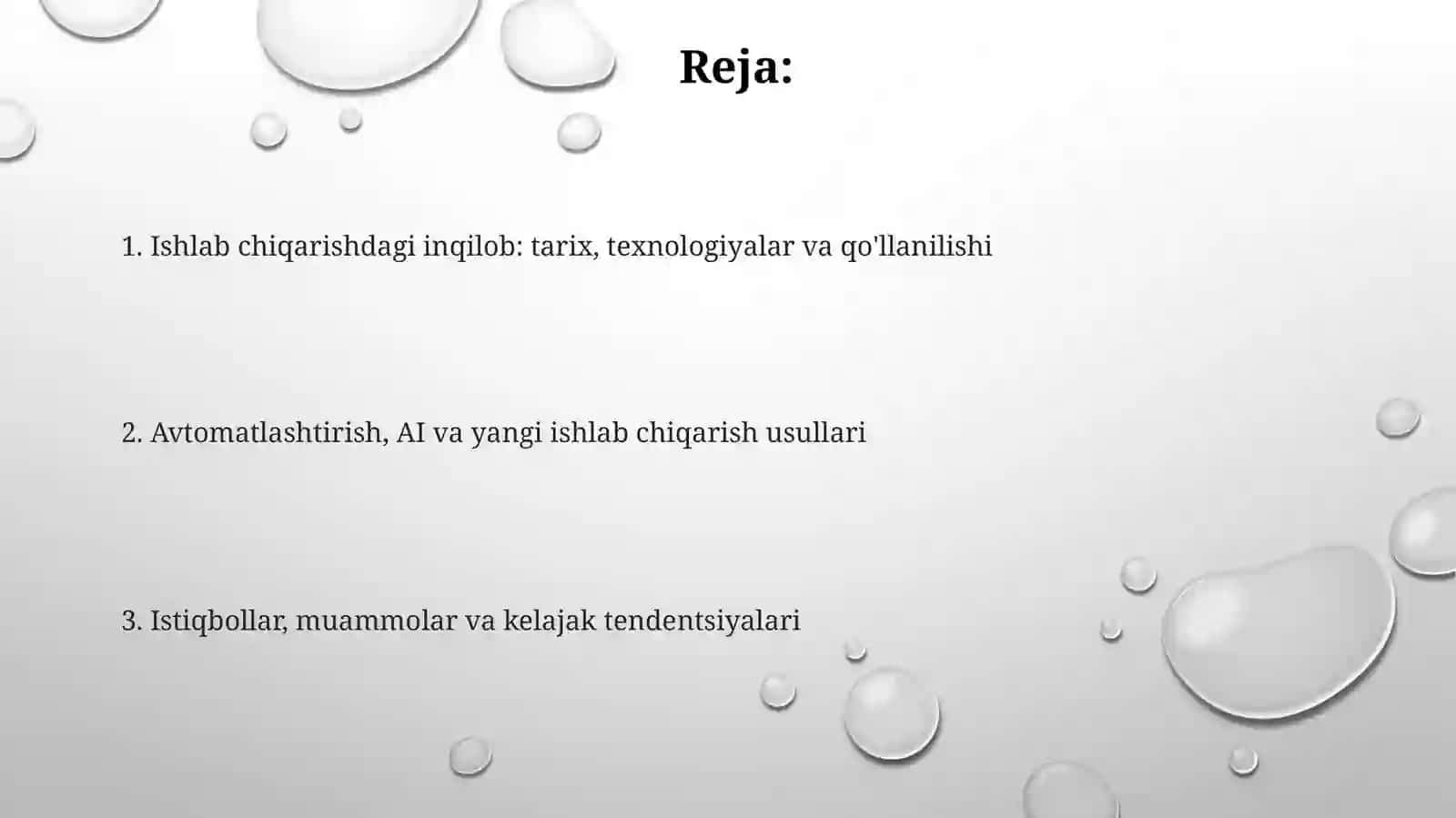 Ishlab chiqarish texnologiyasida keskin o'zgarishlar 2