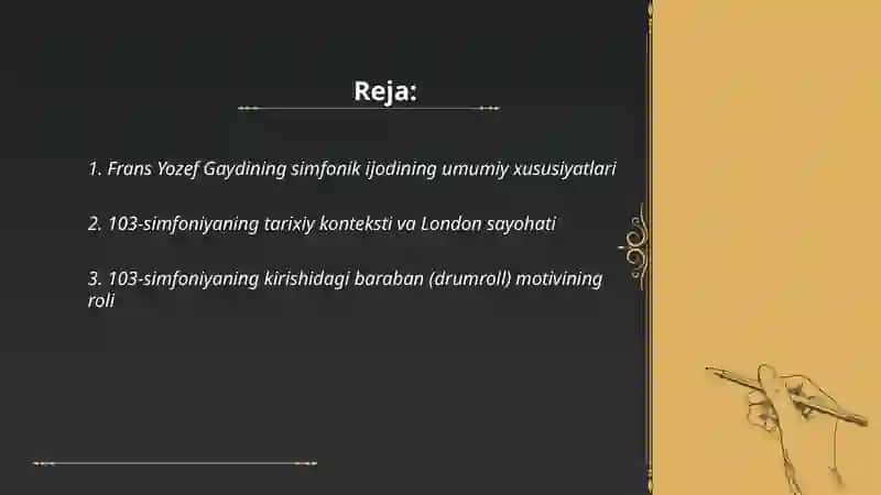 Frans Yozef Gaydining Simfonik ijodi va 103 simfoniyasi 2
