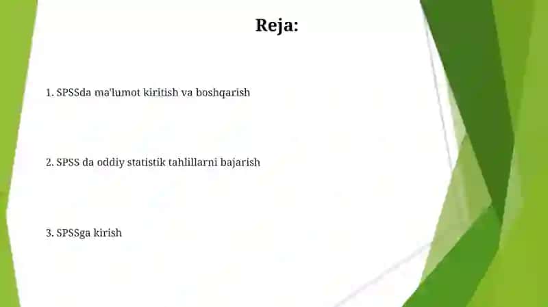 SPSS DASTURI HAQIDA UMUMIY MALUMOT 2