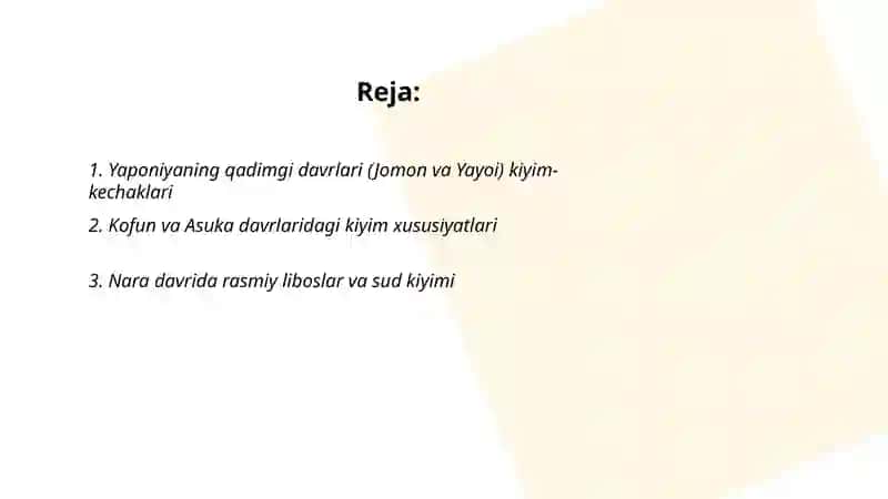 Yaponiya kostyumini davrlar boʻyicha oʻrganish 2