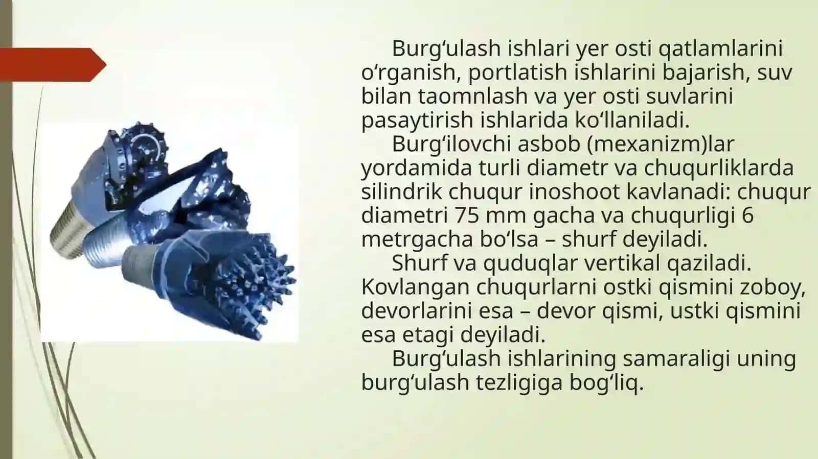 Burg`ulashishlarimexanikyorishshag`alkonlaridaqazishyuklashishlari 2
