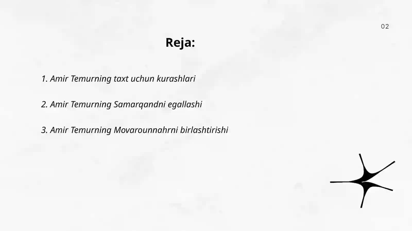 Amir temurning siyosiy va harbiy faoliyatining dastlabki davrida amalga oshirgan ishlari 2