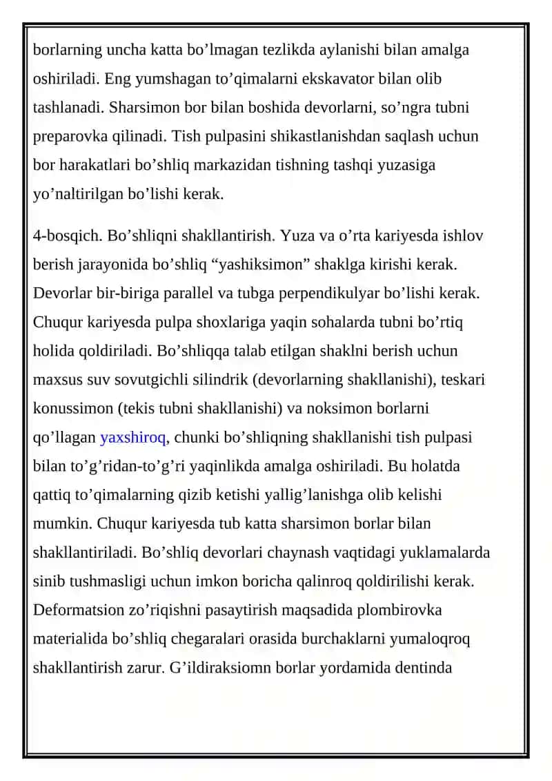 FANTOMLARDA 3-SINF KARIOZ BOSHLIQLARINI CHARXLASH VA PLOMBALASH 2