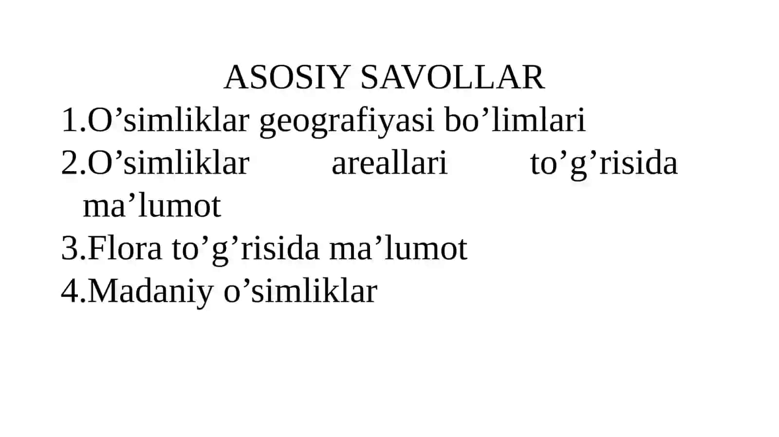 O’SIMLIKLAR GEOGRAFIYASI 2