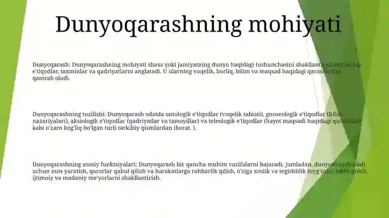 Dunyoqarashning Mohiyati, Tuzilishi Va Asosiy Funksiyalari 2