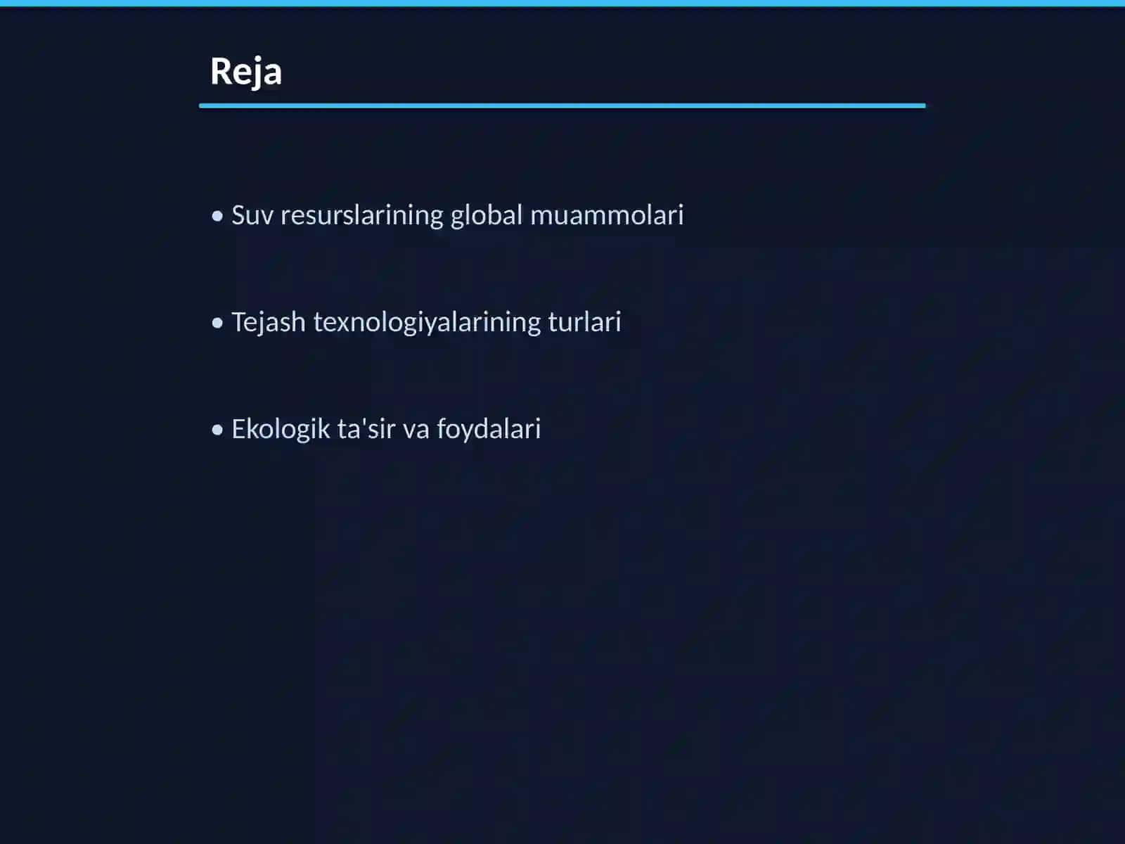 Suv resurslari tejash texnologiyasi 2