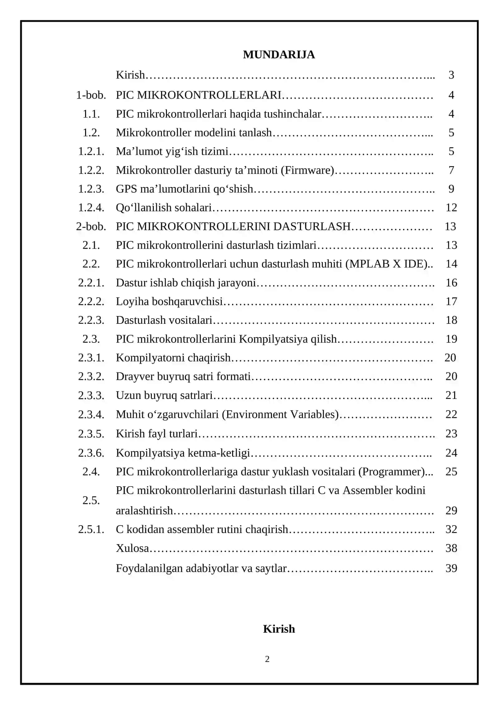 PIC mikrokontrollerlari uchun dasturiy ta’minot turlari 2