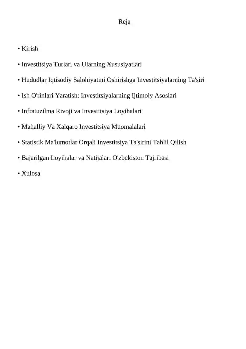 Hududlar iqtisodiy salohiyatini oshirishga yo'naltirilgan investitsiyalar 2