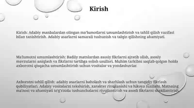 Adabiyotlardan Olingan MaʼLumotlarni Umumlashtirish Va TahlilEtish 2