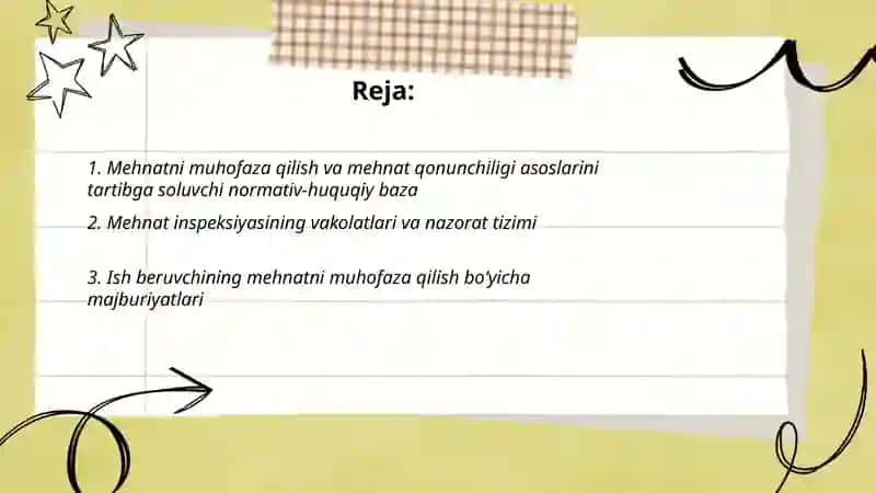 Mehmat qonunchiligi va mehnat muhofazasi 2
